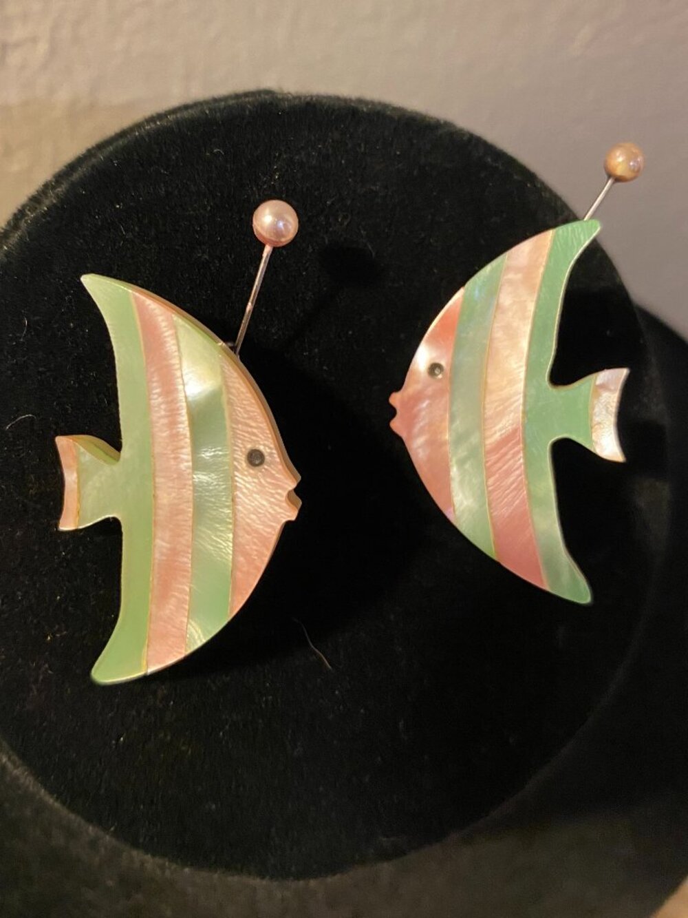 Angel fish mother of pearl earrings